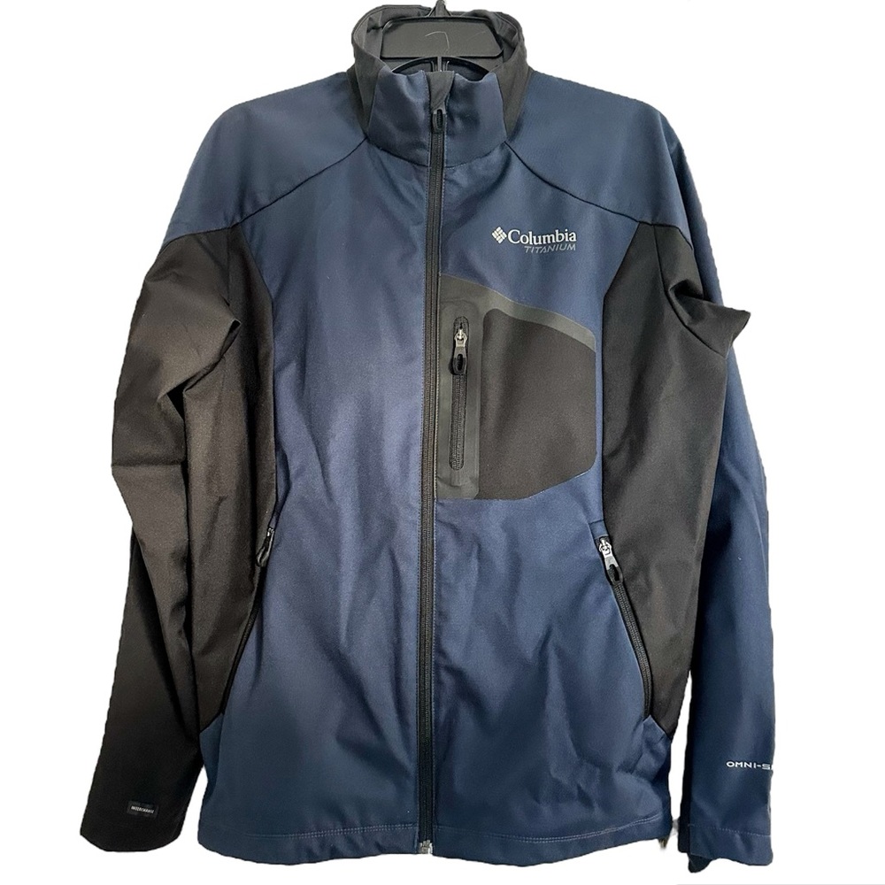 Columbia Omni-Shield Interchange Titanium Blue Black Zip-up Soft Shell Jacket M
